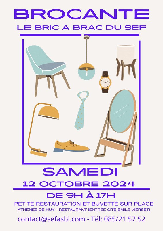 Affiche pour la brocante d'octobre du SEF